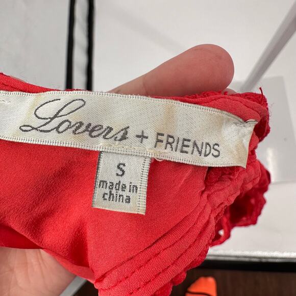 Lovers And Friends Red Lace Tank Dress Juniors Small Sleeveless Lined Mini Zip - Picture 4 of 6